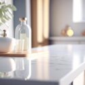 A quartz countertop in a modern kitchen