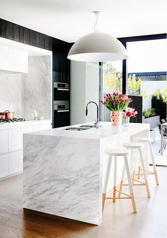Island waterfall countertop