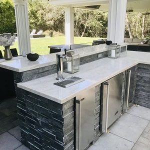 An outdoor kitchen